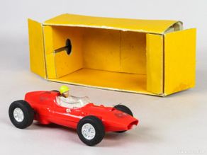 Scalextric: Cooper rojo Triang Scalextric Exin España años 60 con parte caja